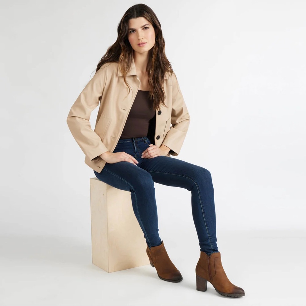 NVLT Vegan Leather Trucker Jacket - Picture 3 of 6